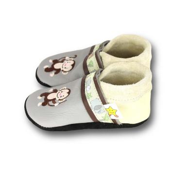 Lederpuschen Affe mit Webband
